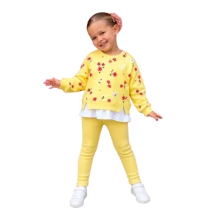 Girls’ Yellow Floral Two-Piece Set - Image 1