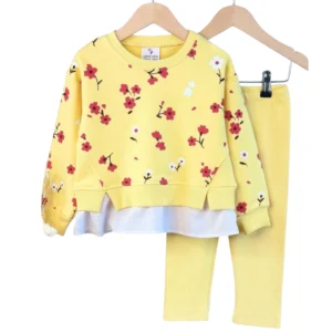 Girls’ Yellow Floral Two-Piece Set - Image 2